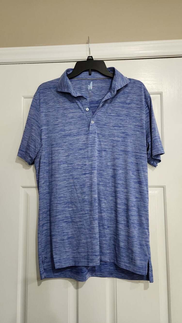 johnnie-O Featherweight Performance Polo in Gulf Blue Heather